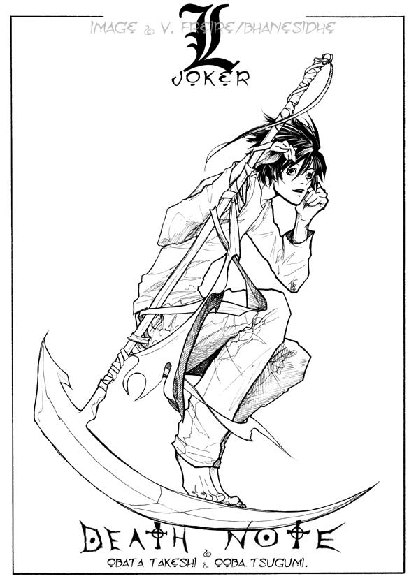 Death Note - L - lineart by far-eviler on DeviantArt