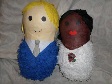 Bride and groom russian doll wedding pinata