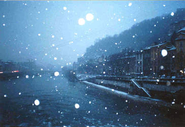 snow falling in Grenoble