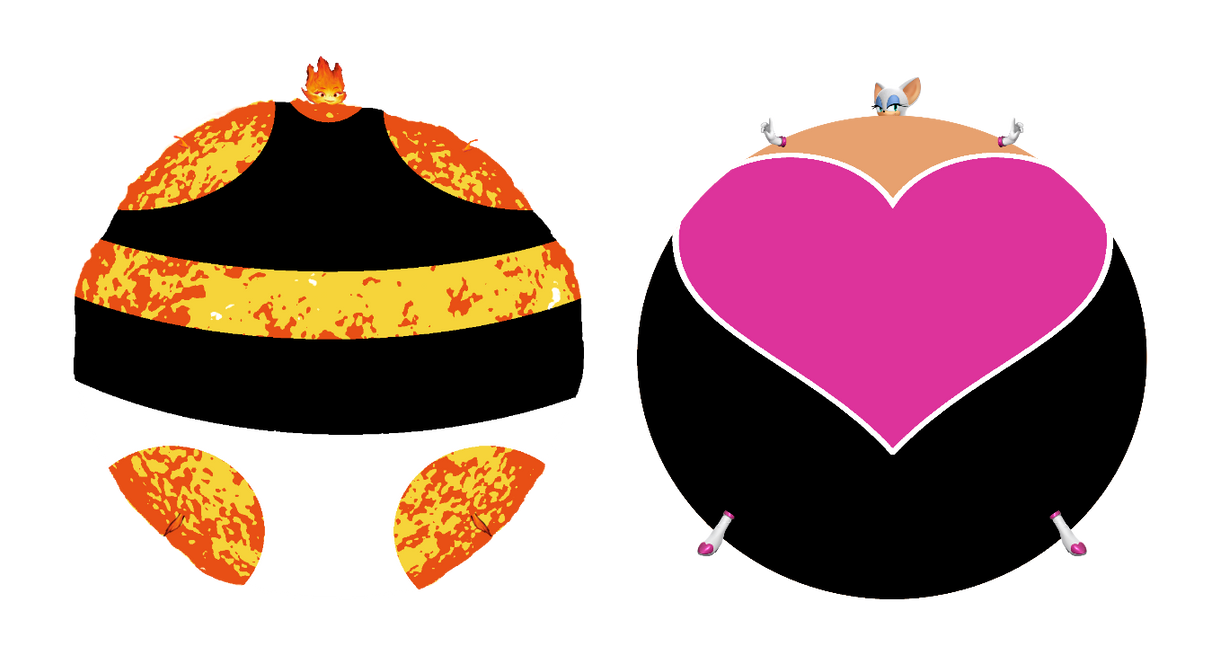 Ember Lumen and Rouge the Bat inflated by MaryBethMaria1423 on DeviantArt