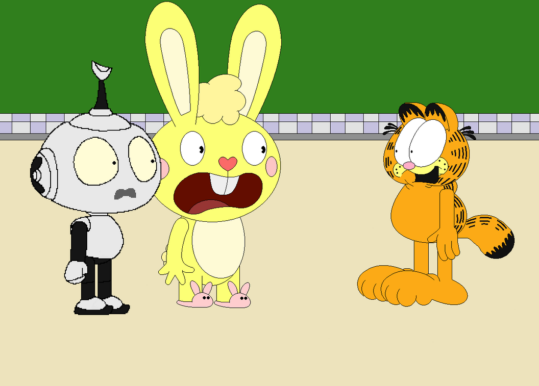 Rob the Robot, Cuddles, and Garfield scream by MaryBethMaria1423 on ...
