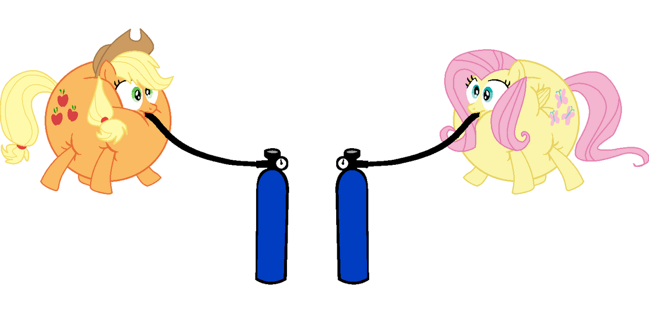 Applejack and Fluttershy helium inflation by MaryBethMaria1423 on ...