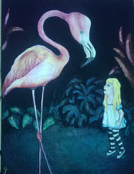 Alice and the flamingo