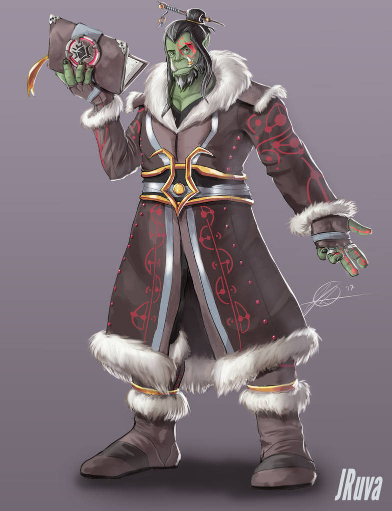 DnD Orc Wizard - Garden by Jruva