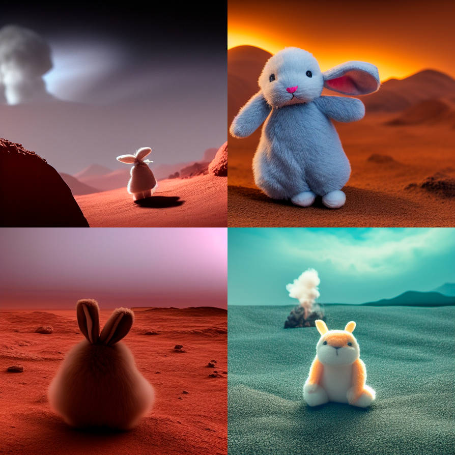 Toy bunnies on an alien planet 3 by DreamsOfMachineArt on DeviantArt