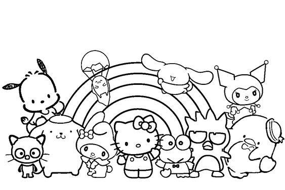 Kleurplaten Kind Hello Kitty en vrienden by kleurplatenkind on DeviantArt