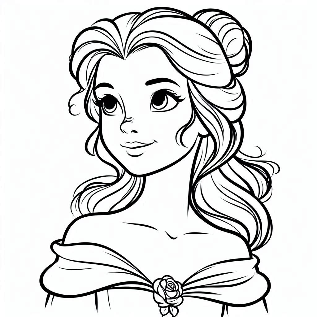 Prinses Belle Kleurplaten Voor Kinderen prinses-belle-kleurplaten-voor-kinderen