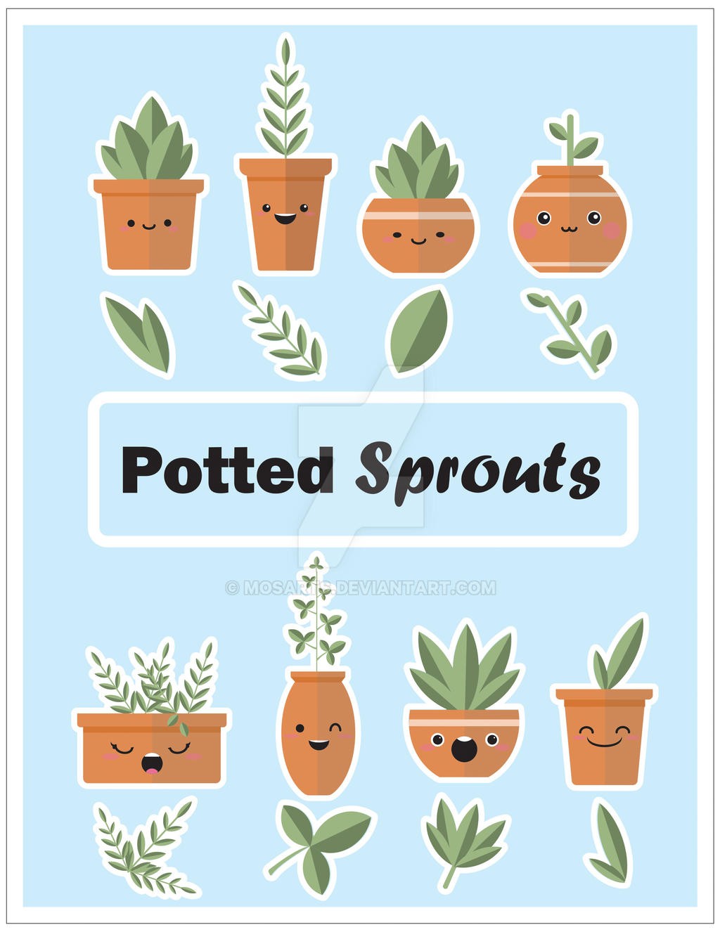 Kawaii Potted Sprouts Stickers Layout by MosArts on DeviantArt