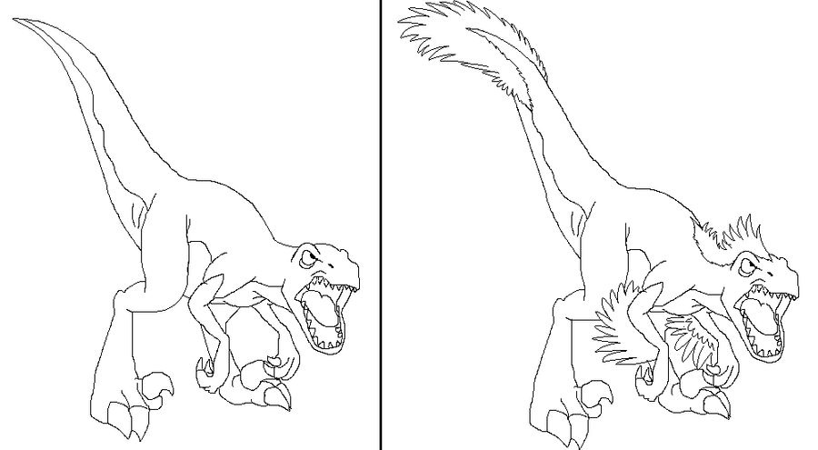 TLBT Raptor base (with and without feathers) by kaskadino on DeviantArt