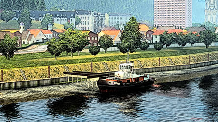 Ets2 - Tugboat In the Rhein near Koeln