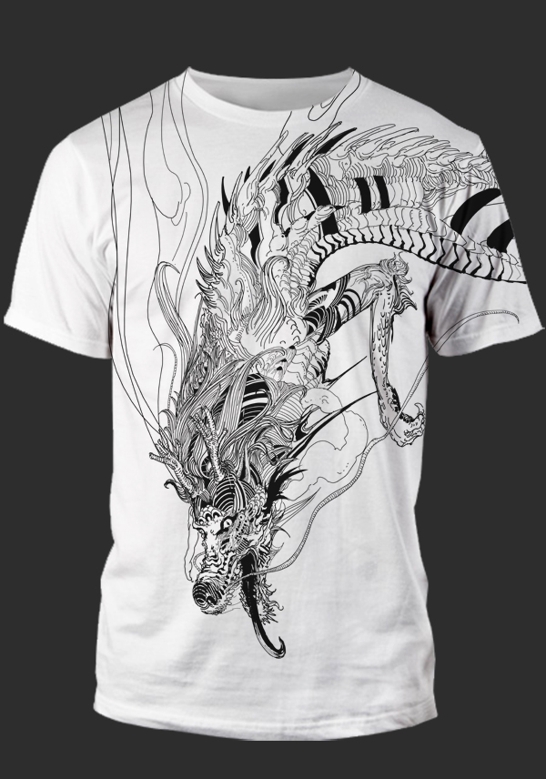 (T-shirt mock up) Falling dragon