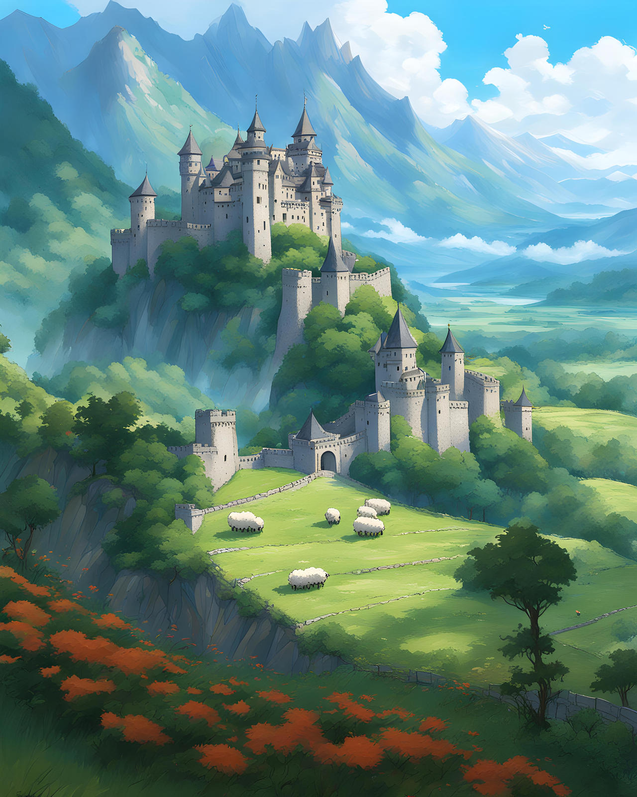 Castle In Landscape Amazing Castle landscape art by barito786 on DeviantArt