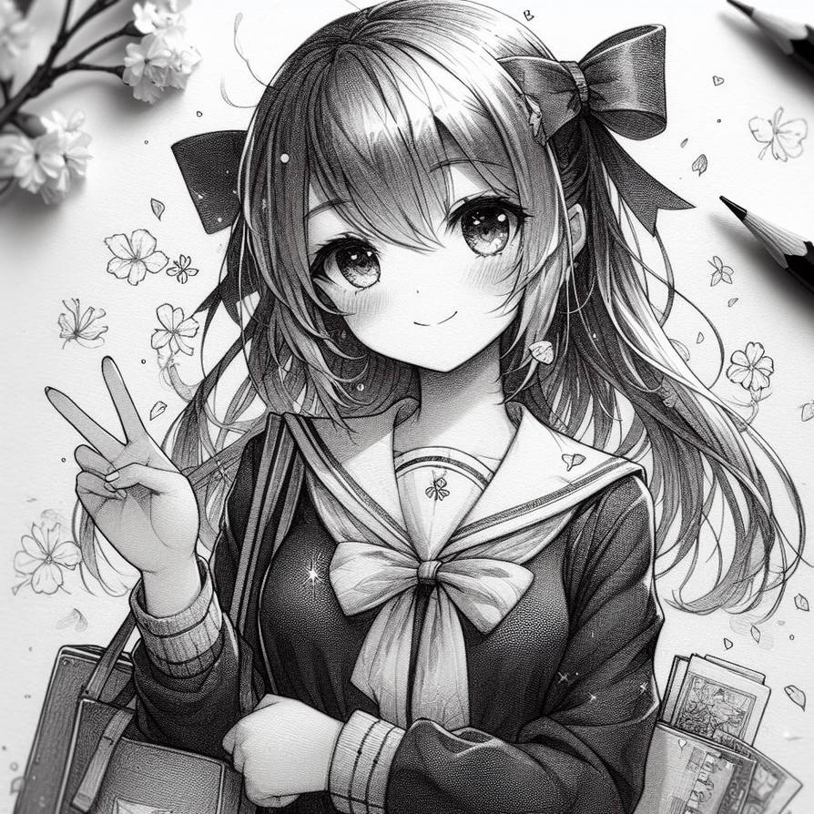 Anime Girl Pencil Drawing by MioSage on DeviantArt