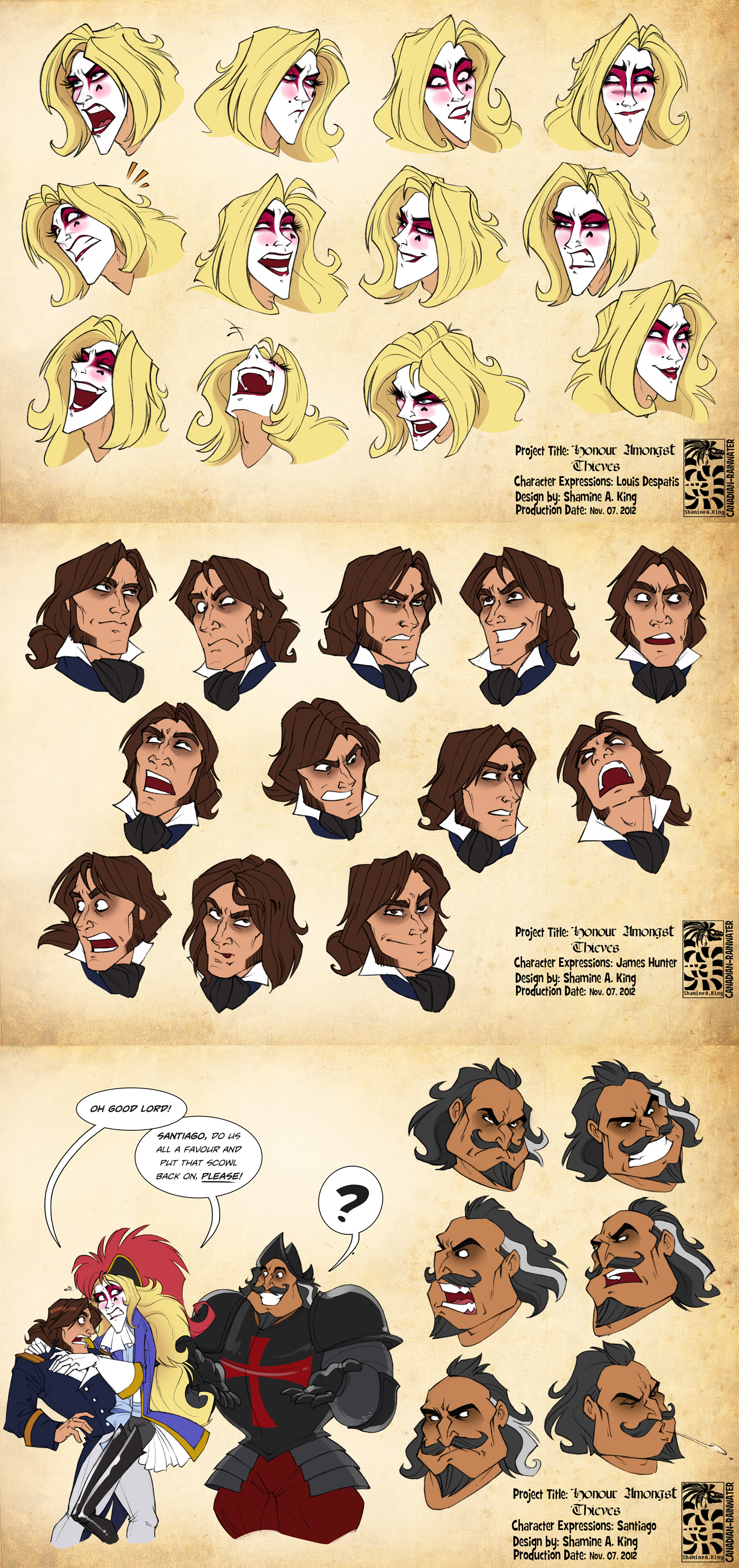 Character Expressions - Louis, James, Santiago