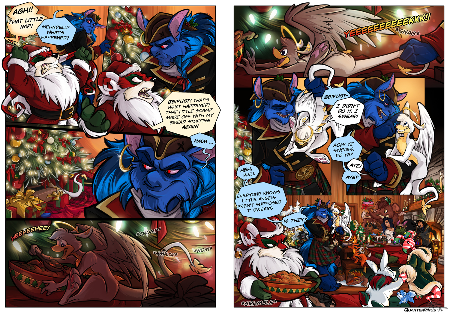 Angels and Pirates: Merry Christmas from the Gang! by Quarter-Virus