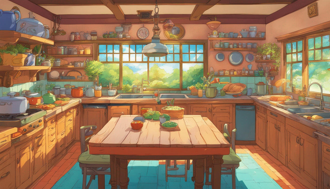 Chibi Rectangle Table Studio Ghibli- Dining Table by studioghiblicore on DeviantArt