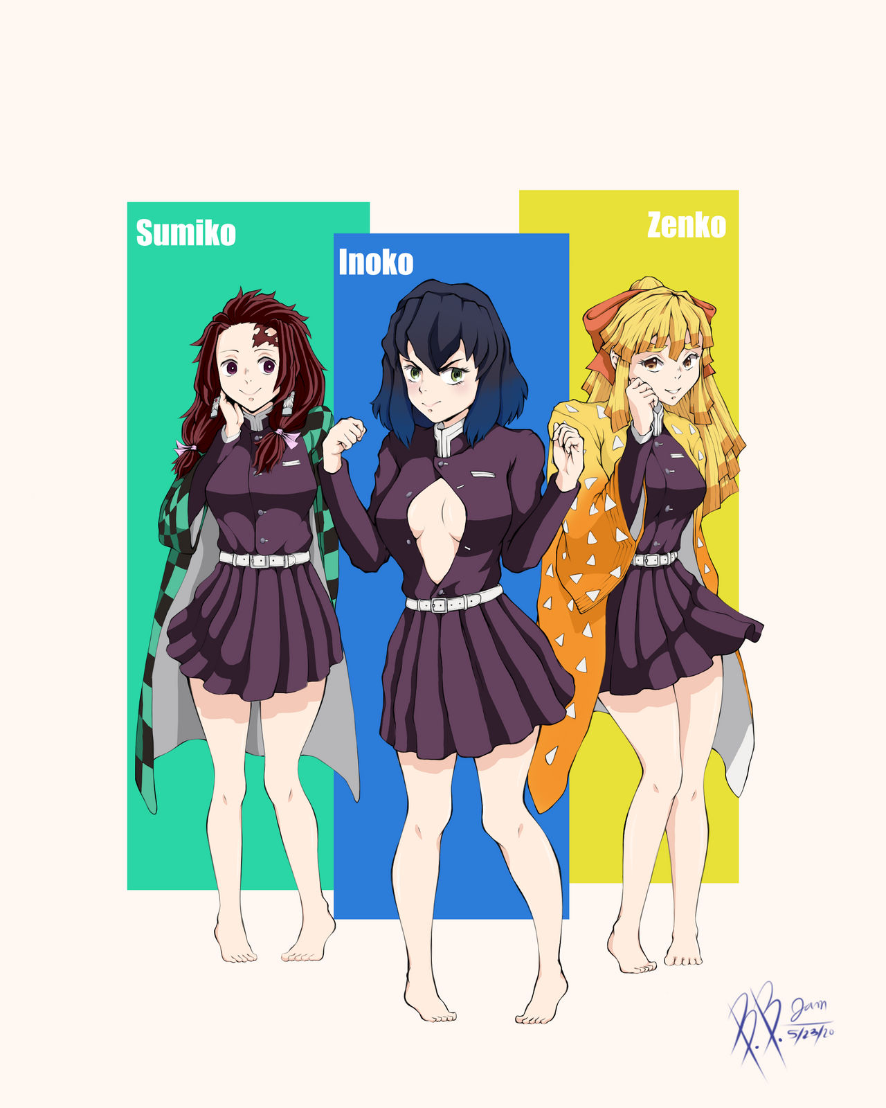 A Reality based on Fantasy — Kimetsu no Yaiba → Zenko, Sumiko, & Inoko