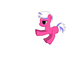 Pink Poneh riding an invisible car