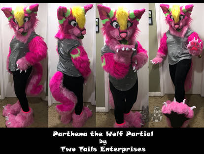 Parthena the Strawberry Lime Wolf