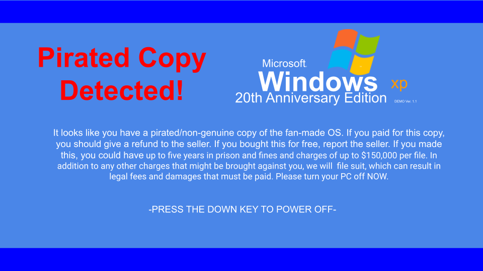 Pirated Copy Of Windows XP 20th Anniversary by TheGamer2000 on DeviantArt
