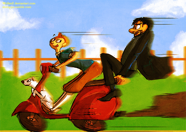 Tin Tin, Dog, Captain and Vespa