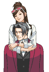 Ema x Edgeworth - Smirk Hug