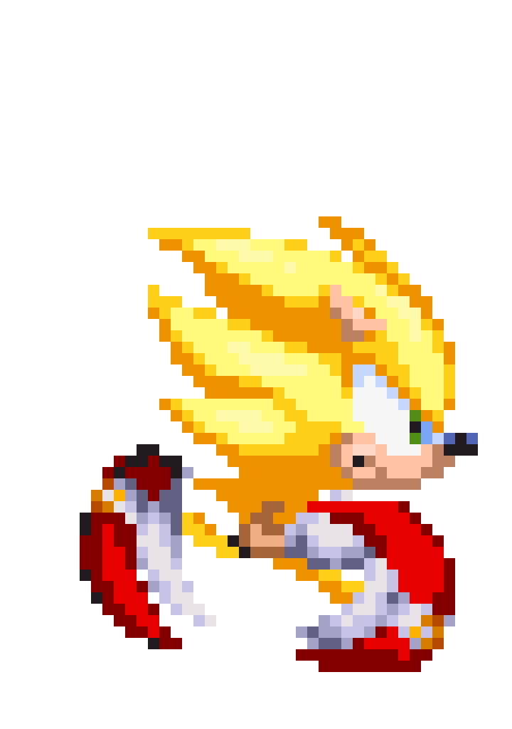 A Super Sonic Sprite Running By Someoman On Deviantart