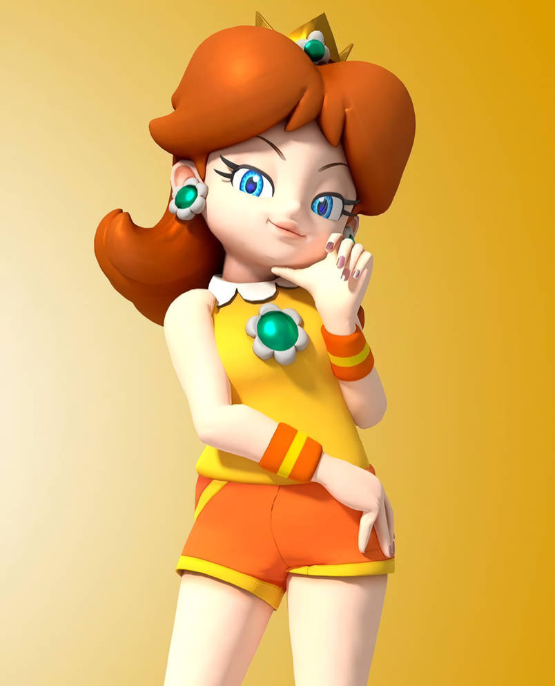 Princess Daisy posing by sonicdark234 on DeviantArt