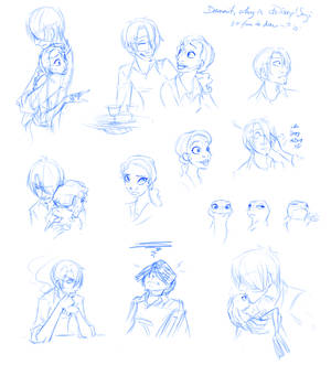 more Tiana and Sanji doodles
