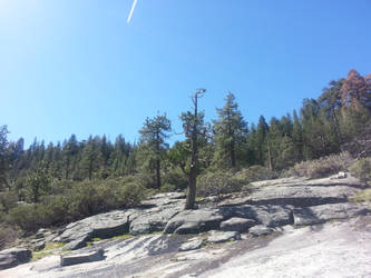Hiking on the rocks of Yosemite