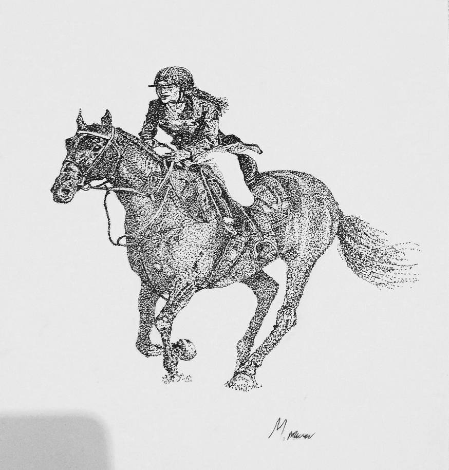 Spirit Riders Pointillism Pointillism Horse Rider by MattyMunro on DeviantArt