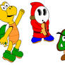 Koopa Troopa, Shy Guy n Goomba