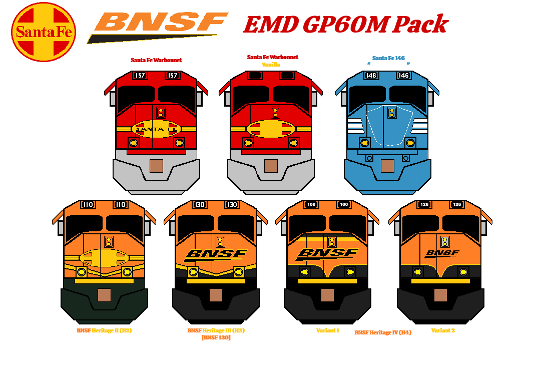 Minecraft Gp60m BNSF / Santa Fe EMD GP60M Pack by BNSFTrains10 on DeviantArt