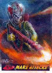 Charles Hall Mars Attacks Sketch Card