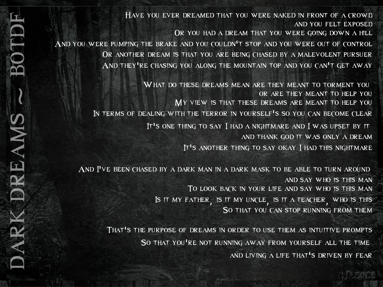 Botdf Dark Dreams Lyrics By Gd0578 On Deviantart