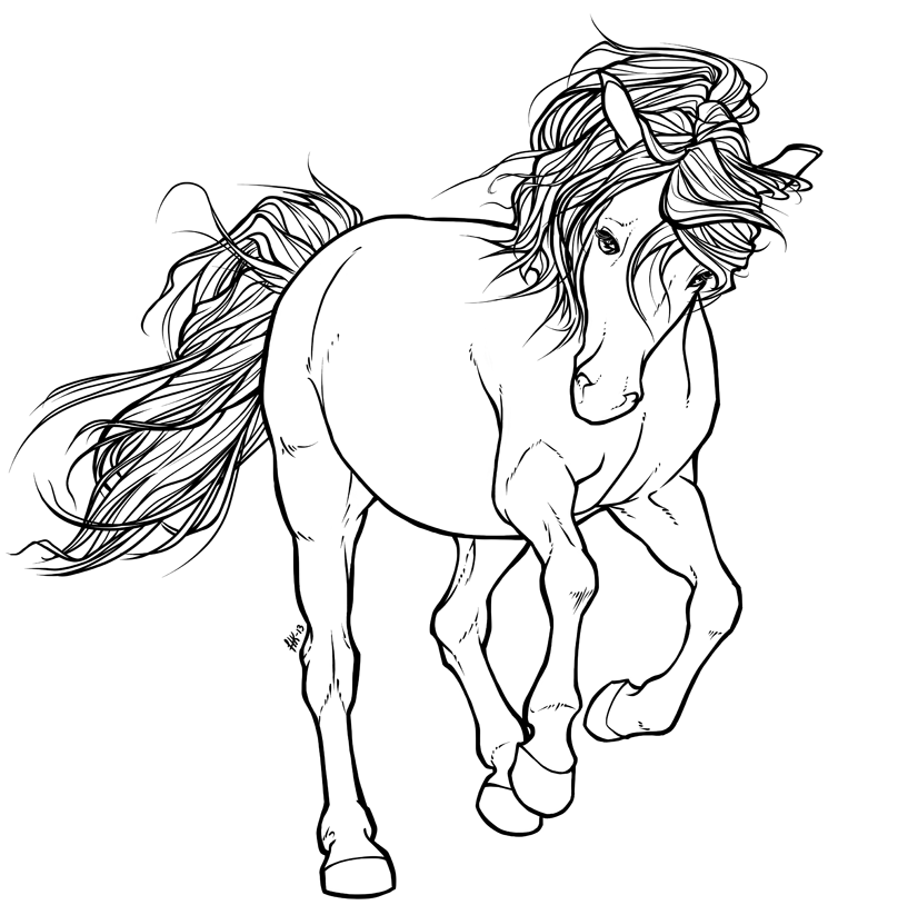 Horse -free lineart-