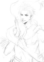 Draco Malfoy -line-sketch