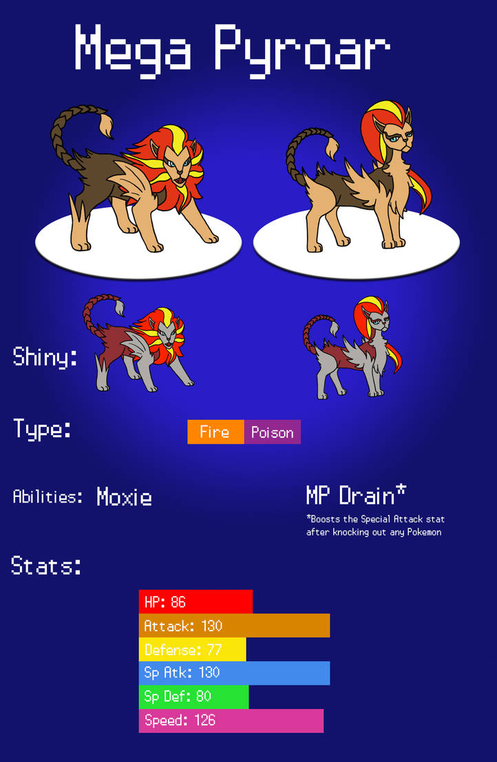 Fakemon: Mega Pyroar by NekozRuleMe on DeviantArt