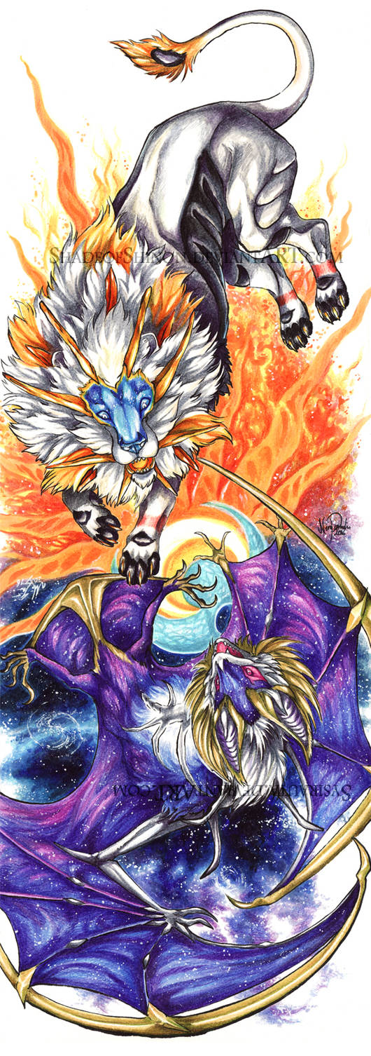 solaire of astora, solgaleo, and solrock (pokemon and 3 more) drawn by  nigiri_(ngr24)