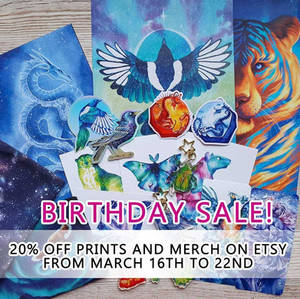 Birthday sale! 20% off on Etsy