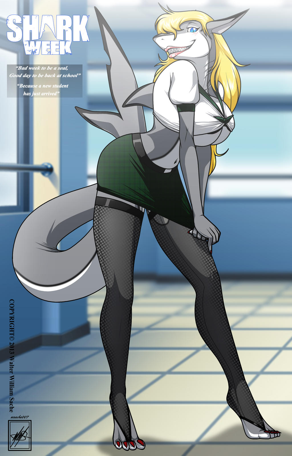 Shark Week New School gal student by wsache007