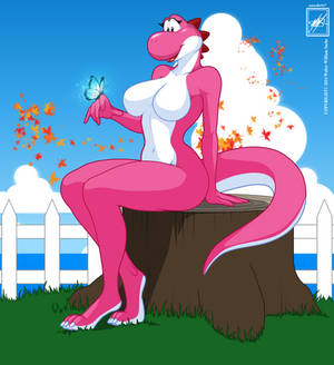 Pink Yoshi girl_shading in progress