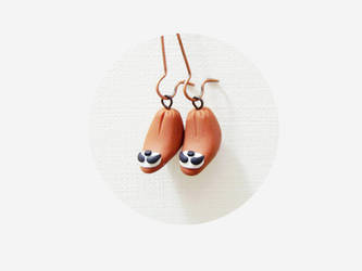 Brown sloth polymer clay earrings