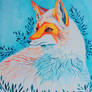 Red Fox Watercolor Painting