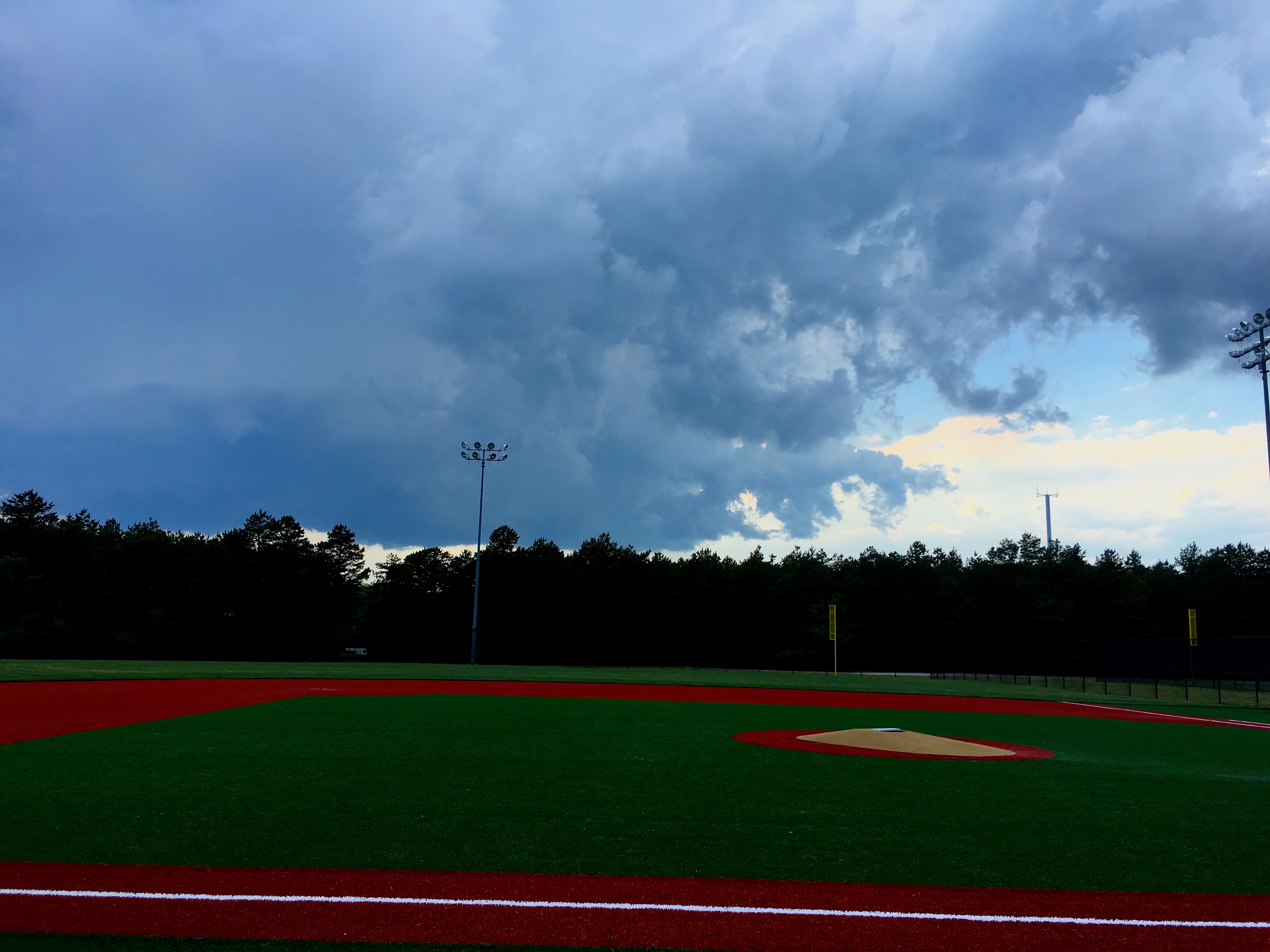 Stormy Sky Over Baseball Field