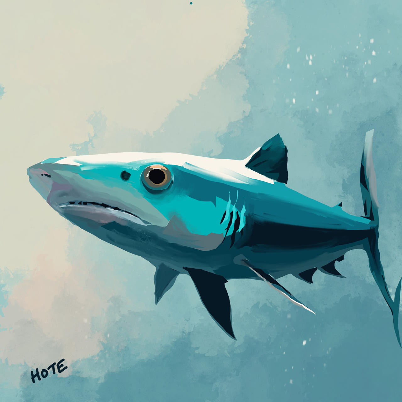 Shark Deviantart Digital artwork of a shark in an ocean by hotedoesart on DeviantArt