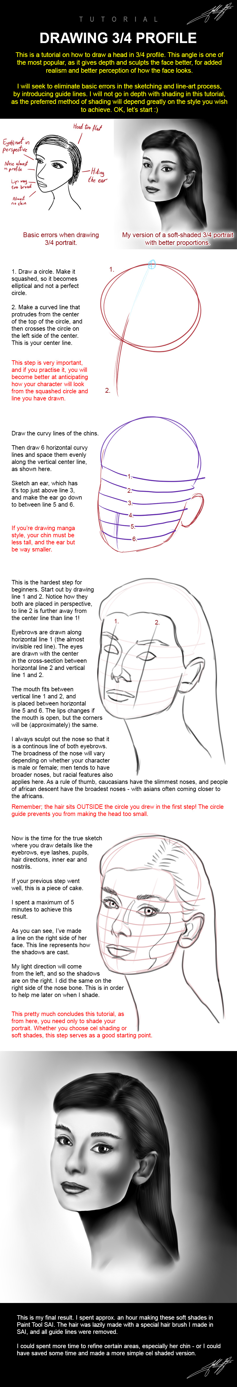 Tutorial: Drawing 3/4 portrait by jakobdam on DeviantArt
