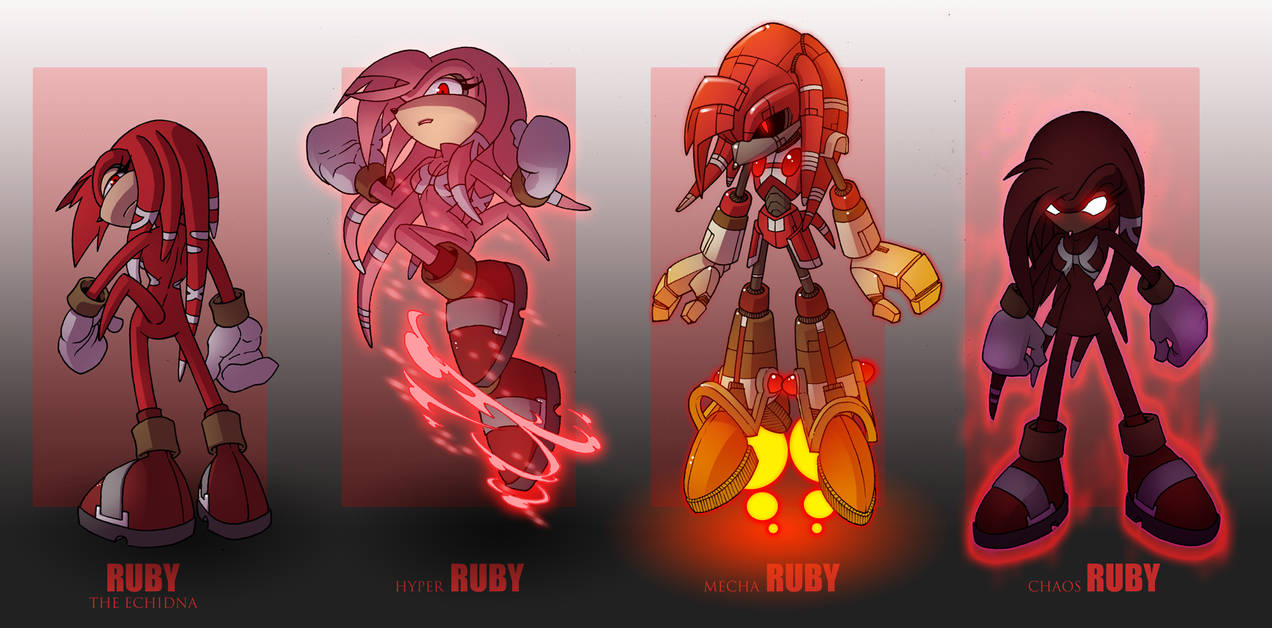 The Many Forms of Ruby the Echidna by dawnbest