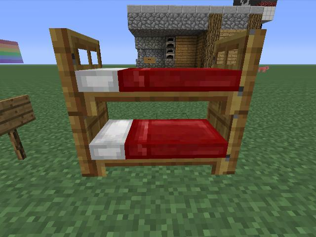 Minecraft Blueprint Bunk Bed By, How To Make A Bunk Bed In Minecraft With Doors