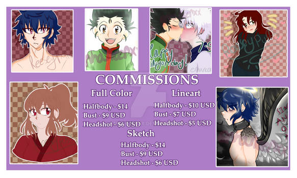 .:COMMISSION SHEET:. [More Details in desc]